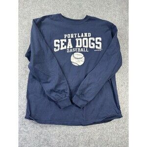 Portland Sea Dogs Shirt Mens Large Blue MiLB Baseball MV Sport Long Sleeve